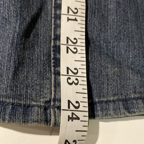 Erika Button Front Denim Shirt Women's PM Blue Embroidered Sequin Western Boho - Picture 6 of 8